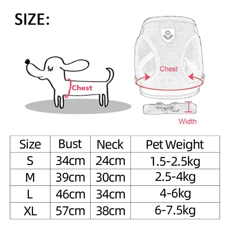 MyHappyPaws⢠Breathable Pet Harness Set