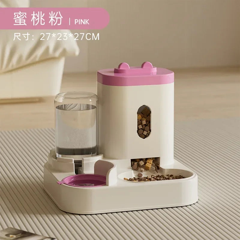 🐶 Automatic Pet Food & Water Dispenser 2-in-1 – Smart Feeding, Stylish Design