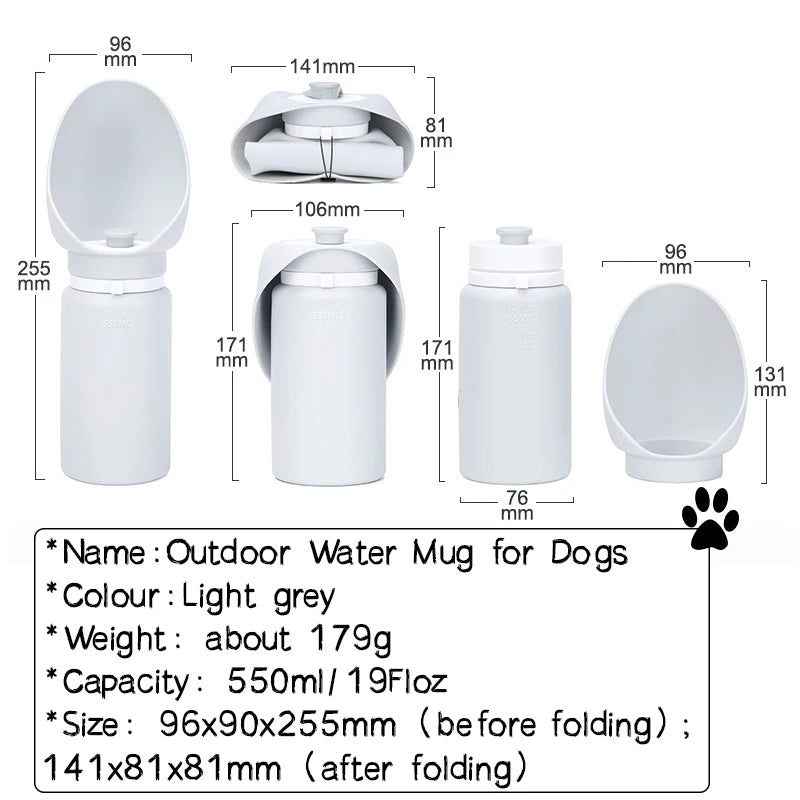🐾 MyHappyPaws™ Foldable Pet Water Bottle