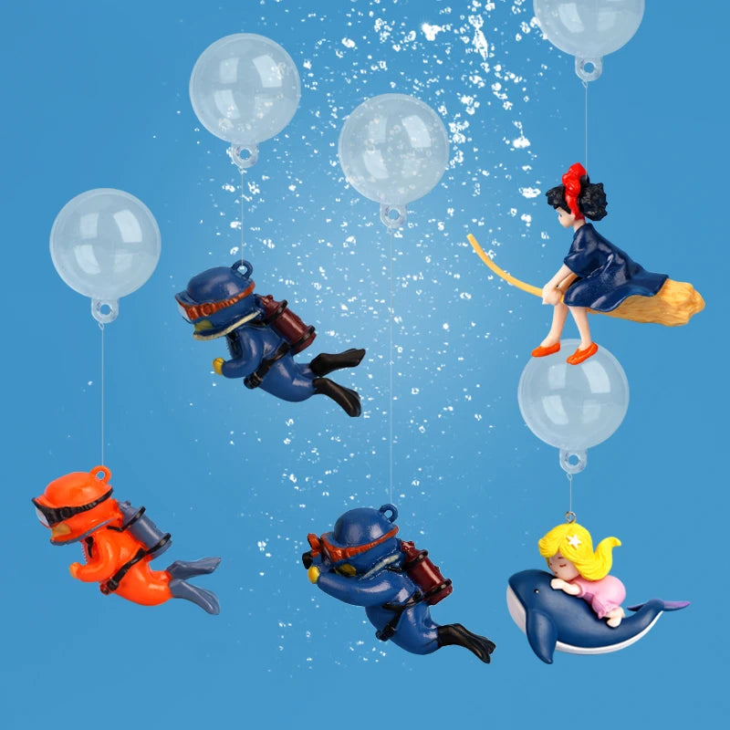 🐠 MyHappyPaws™ Floating Aquarium Ornaments – Bubble Edition