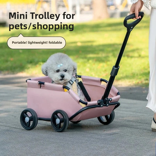 🐶 MyHappyPaws™ Mini Pet Trolley