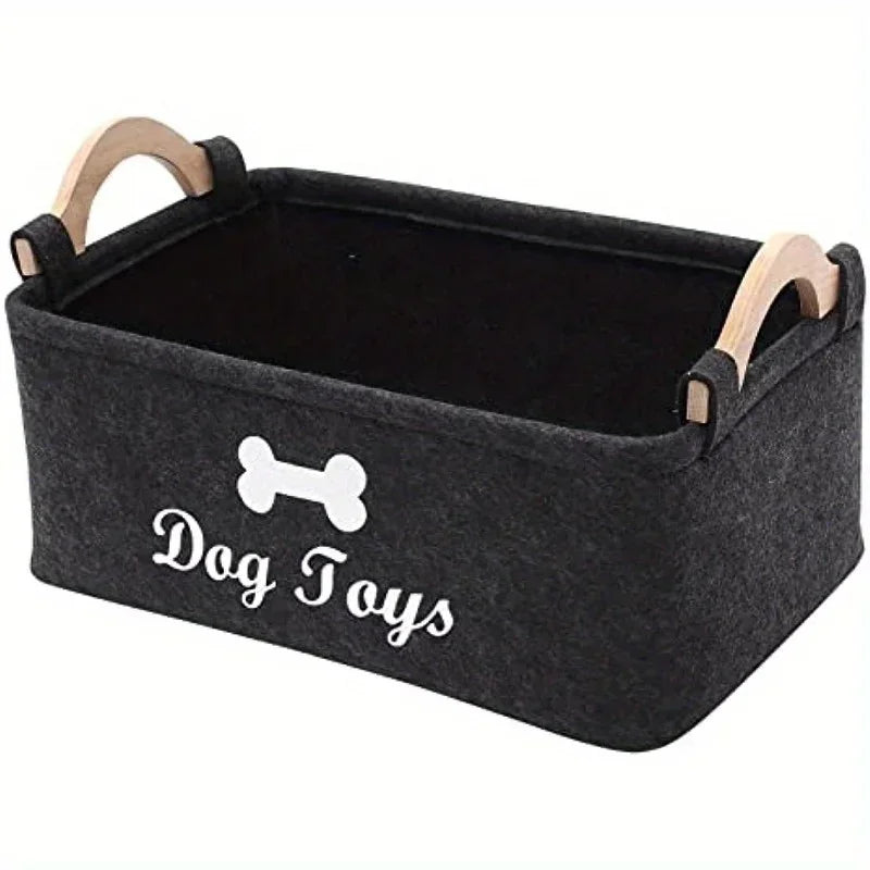 🐶 MyHappyPaws™ Dog Toy Storage Basket