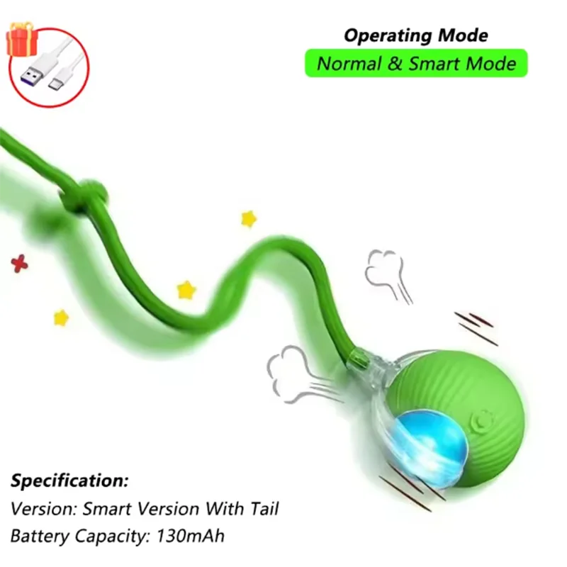 🐱 MyHappyPaws™ Smart Automatic Rolling Pet Ball – 2025 Upgrade