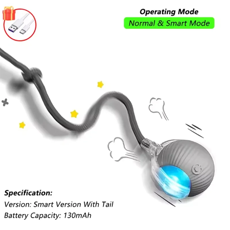 🐱 MyHappyPaws™ Smart Automatic Rolling Pet Ball – 2025 Upgrade