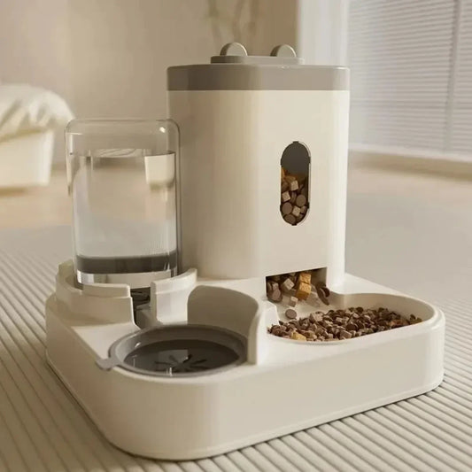 🐶 Automatic Pet Food &amp; Water Dispenser 2-in-1 – Smart Feeding, Stylish Design