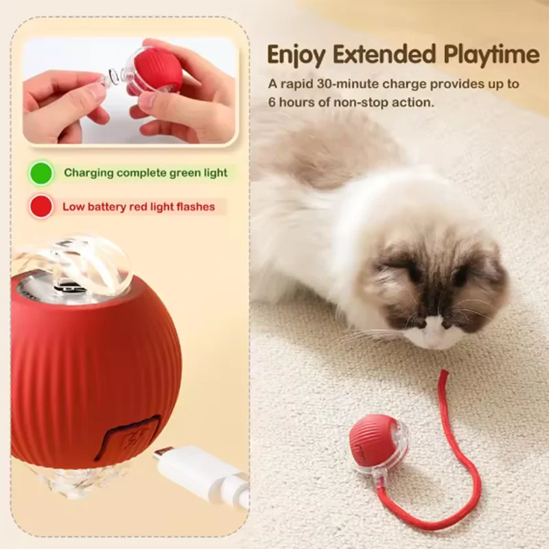 🐱 MyHappyPaws™ Smart Automatic Rolling Pet Ball – 2025 Upgrade